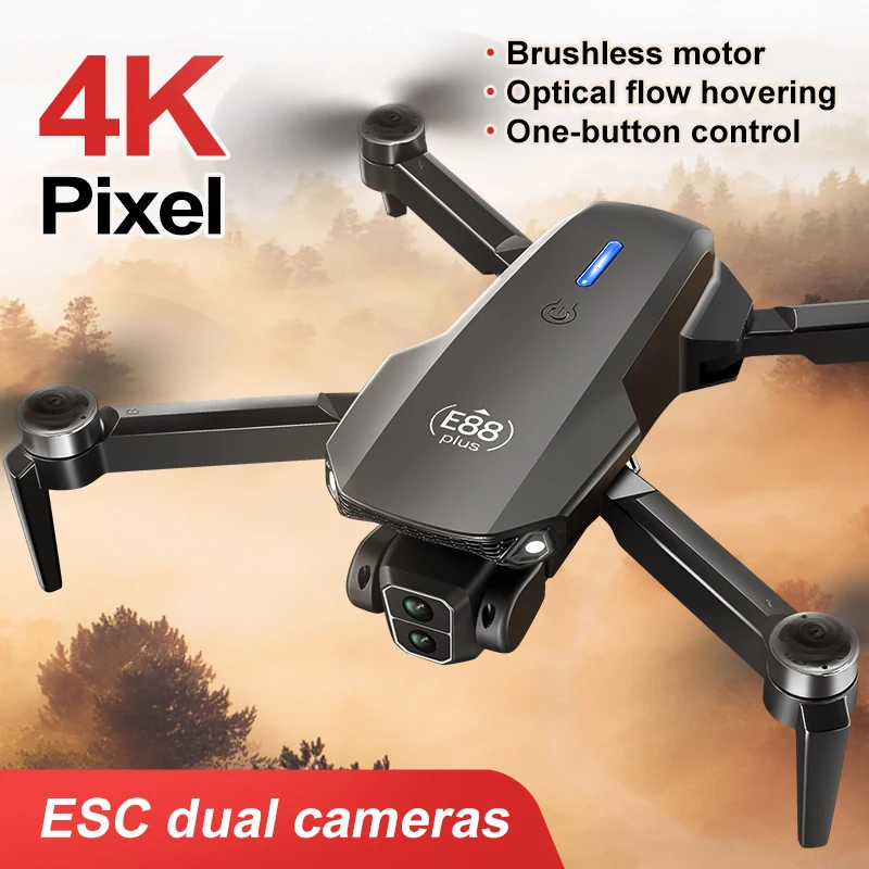New E88 Plus Quadcopter Drone: - Drone Cinematic ulasan dan harga