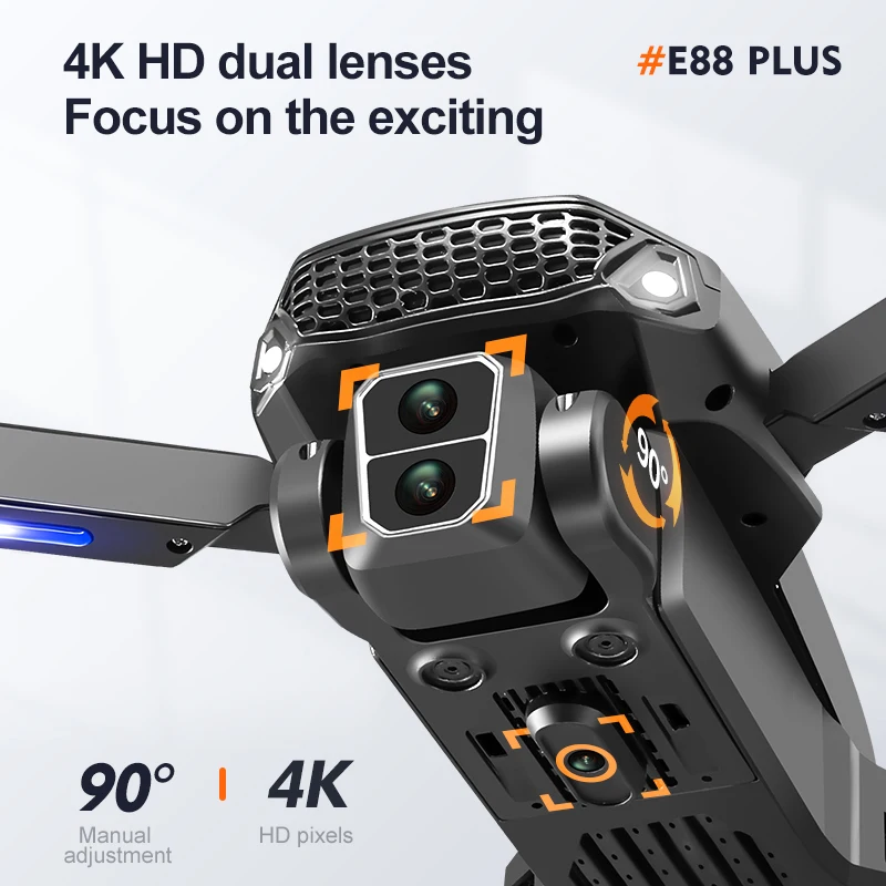 New E88 Plus Quadcopter Drone: - Drone Cinematic ulasan dan harga
