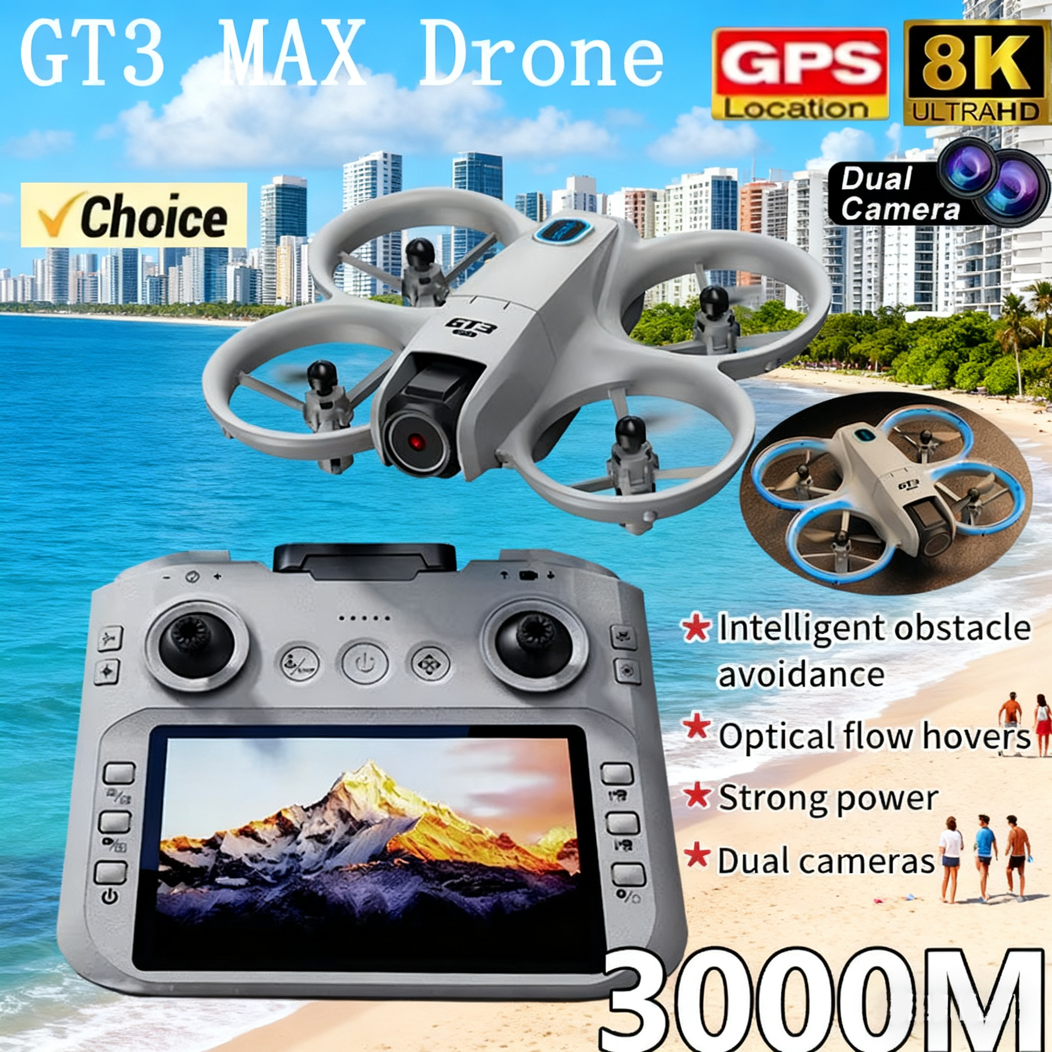 NEW GT3 Drone with HD Dual Cam - Drone Cinematic ulasan dan harga